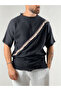 Striped Design Men's Black Buldan T-Shirt Coc3292 - 3