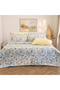 Double Daisy Patterned Multi-Purpose Bedspread Set (Pique Set) with 4 Pillowcases & Elastic Sheets