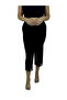 Plus Size Lycra Elastic Waist Slim Viscose Women's Capri Leggings with Embroidered Leg Detail - 8