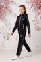 Girl's Unlimited Striped Hooded Straight-Leg Raglan Sleeve Diving Fabric Tracksuit Set Esf7013 - 3