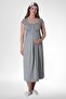 Mecit 6057 Gray Maternity Nursery Nightgown - 2