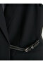 Black Jacket Collar Crepe Women's Classic Vest - 3