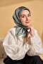 Twill Silk Geo Scarf Water Green 90X90 - 4