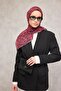 Cotton Polyester Soft Scarf Cherry Flower Patterned Non-Slip Textured Firmly Structured 90X90 - 2