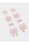 Pack Of 8 - Girls Pink Embellished Hair Clips