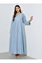 Blue Embroidered Long Sleeves Jalabiya - 2