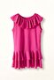 Fuchsia 3-Piece Girls' Swimsuit Set with Skirt and Collar Detail 7005 - 3