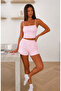 Women's Striped Strap Tank Top and Shorts Set Comfortable Combed Cotton Home Wear Summer Set - 2