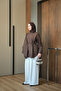 Women's Asymmetrical Cape Detailed Poplin Shirt Brown - 6