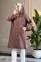 6627 - Comfortable and Stylish Zippered Soft Modal Fabric Long Hooded Women's Tunic - 3