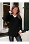 Women's V-Neck Oversize Knitwear Sweater Soft Textured - 2