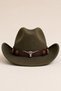 Women's Khaki Cowboy Hat Western Country Style Wide Brim Premium Hat