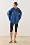 Crew Neck Linen Shirt Blue