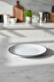 Set of 6 Valencia Serving Plates 25cm Rim Navy Blue - 3