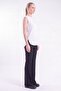 Zero Sleeve Cotton Slit Long T-Shirt & High Waist Stretch Fabric Spanish Flare Pants Dual Set - 2