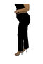 Plus Size Lycra Elastic Waist Embroidery Detailed Piped Leg Slim Viscose Women's Leggings Trousers - 6