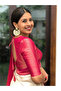 Off-White & Pink Soft Silk Saree - MAF3120 | Off-White & Pink - 3