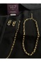 Gold Chain Model Necklace Earrings Bracelet Set