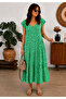 Patterned Viscose Fabric Relaxed Fit Bohemian Style Dress - 2