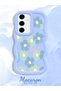 Samsung Galaxy S24 Fe Compatible Case Camera Protector Blue Silicone Couple Phone Case Floral Pattern - 2