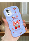 Redmi Note 10 4g Compatible Case Camera Protector Blue Silicone Couple Phone Case Strawberry Pattern