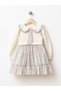 Girl's Vintage Style Collar Ruffle Floral Pattern Dress - 2