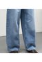 Ice Cream Color Side Panels and Knee Detail Baggy Jeans - 3