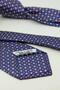 Navy Blue - Orange Small Pattern Italian Silk Tie Ik2510 - 7