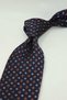 Navy Blue Small Pattern Italian Silk Tie Ik2495 - 3