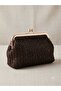 Yazlik Gold Detailled Straw Chain Strap and Handbag