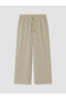 Khaki Women's Trousers with Elastic Waist - 8