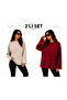 Women's Set of 2 Oversize Basic Long Sleeve T-Shirts Beige Red Loose Comfortable Fit