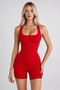 Backless Wide-Strapped Body-Fitting Toning Bodysuit Sport Yoga Leggings Jumpsuit