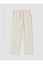 Beige Loose Fit Linen Look Men's Trousers - 7