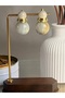 White Gray Marble Patterned Double-Sided Women's Steel Earrings |   Gold Color Modern Design - 3