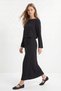 Black Crew Neck Long Sleeve Blouse Dress Set 18005 - 3