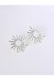 Silver Color Sun Shaped Dangle Earrings
