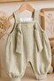 Baby Gingham Patterned 100% Cotton Jumpsuit M00848 Green - 4