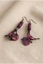 Authentic White Mother-Of-Pearl and Leather Detailed Earrings - 3
