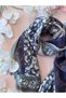Floral & Paisley Patterned Premium Soft Shawl – Navy Blue, Beige, and Blue Tones - 3