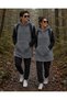 Four Seasons Sleeveless Fleece Plush Poncho Gray Model - 5