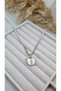 Silver Stone Waterway Chain Light Green Detailed Heart Necklace