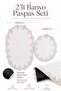 White 2-Piece Lace Non-Slip Base Bath Mat Gold Lace Washable Bath Set Spera - 3