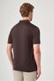 Brown Polo Collar Short Sleeve Pocket Comfort Fit 100% Cotton T-Shirt 1011260163 - 5