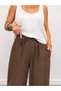 679 Wide Leg Trousers with Scallop Detail, Elastic Waist, Tencel Fabric - 6