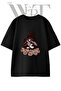 Kamp Ates Design Printed Unisex Black Oversize T-Shirt