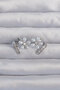 Brass Silver Color Zircon Cubic Zirconia Curved Pearl Flower Earrings