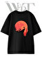 Zombie Survival Design Printed Unisex Black Oversize T-Shirt