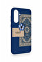 Samsung A56 Compatible Blue Ethnic Carpet Pattern Silicone Case - 3