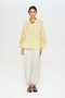 Women's Blouse with Openwork Lace Detail on the Sleeves and High Collar - 3